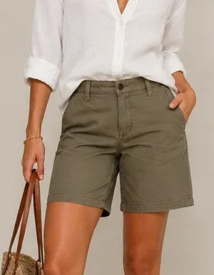 Nanette Lepore Womens Trouser Bermuda Shorts Size 6 Brown Khaki Preppy Minimal thumbnail 1