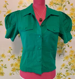 High waist Belted pants and top matching set green size M thumbnail 3