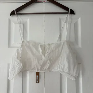 SKIMS Voile Super Cropped Cami Marble White Cotton Tie Front Top XL NWT‎ thumbnail 2