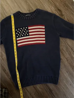 Brandy Melville Nico American Flag Knit Sweater Navy OS thumbnail 6