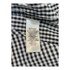 Crown & Ivy Gingham Shift Dress Womens Small‎ Black White Bow Sleeve Tunic Mini thumbnail 8