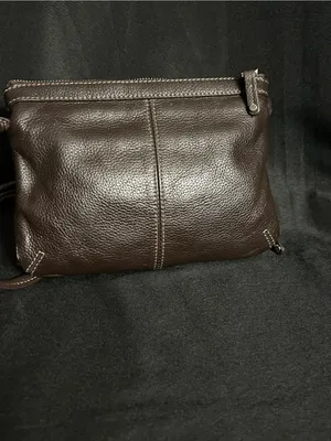 Tignanello Women’s Brown Leather Multi Pocket Crossbody Bag Purse thumbnail 2