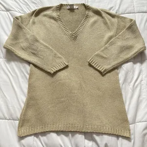 Vintage 90s Y2K Sweater 100% Silk Womens Size Medium Beige Whimsy Fairy Boho‎ thumbnail 1