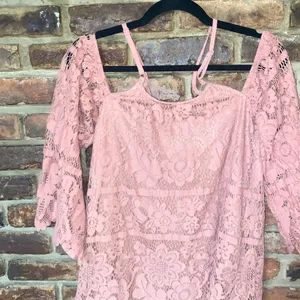Xhilaration Mauve Pink Cold Shoulder Bell Sleeve Mini Dress Women's Size Small thumbnail 8
