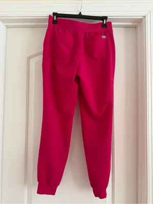 Figs Women's Magenta Jogger Pants with Navy Drawstring thumbnail 4