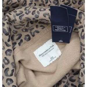 NWT Abercrombie & Fitch A&F Open Front Cardigan Sweater Cheetah Brown 2XS thumbnail 5