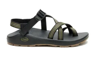 Chacos Black Sandal with Olive and Tan Striped Webbing thumbnail 1