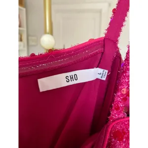 Sho‎ Hot Pink Sequin Ruched Mini Dress Cocktail Party Prom Gala Wedding Event L thumbnail 11