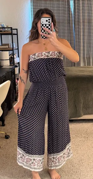 Chelsea & Violet‎ Boho Strapless Jumpsuit MEDIUM thumbnail 1