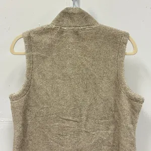 Eddie Bauer Tan Fleece Full Zip Vest Mock Neck Oatmeal Medium Fall Contemporary thumbnail 5