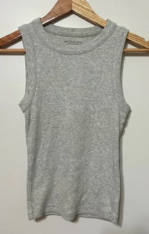 Abercrombie & Fitch Light Gray Ribbed Tank Top Size XS A&F Essentials thumbnail 1
