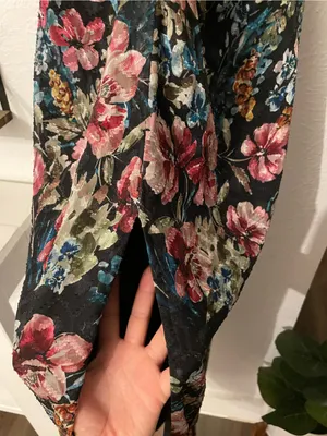Amanda Uprichard Ellie Black Floral Maxi Gown Dress Multicolor Blossoms Small thumbnail 7