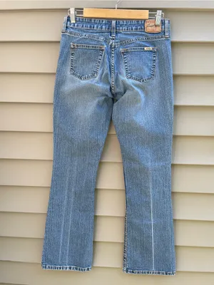 Y2K Levi's Strauss stretch low rise bootcut Women's Light Blue Flare Jeans thumbnail 2
