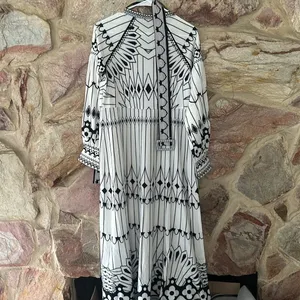 Commense Boheme Stand Collar Split Dress size xs Black thumbnail 6