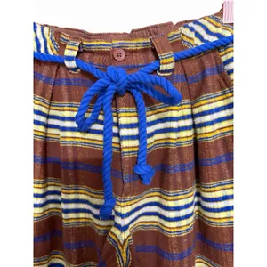 Free People Preppy Plaid Pull On Trousers Pants Flannel Brown/Blue‎ Size Medium thumbnail 8
