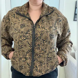 VTG Y2K Women Animal Print oversized Jacket Size S thumbnail 1