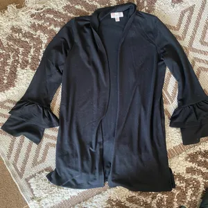 Ruffle sleeve cardigan Black thumbnail 1