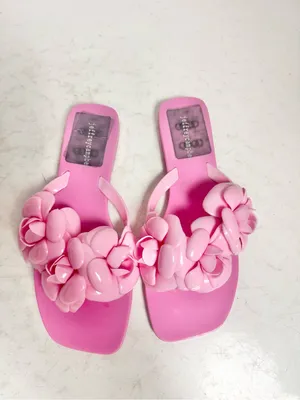 Jeffrey Campbell Light Pink Fleuris Jelly Flip Flops Sandals Size 8 thumbnail 2