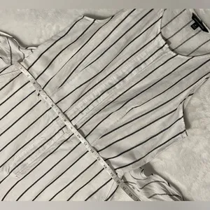 Banana Republic Striped Linen Blend Wide Leg Cropped Jumpsuit thumbnail 12