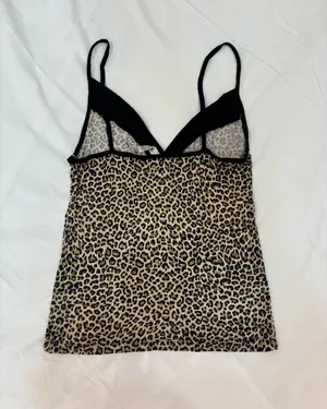 Y2K Akron Collection Leopard Print Rhinestone Cami Top Size M thumbnail 2