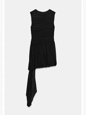 Zara SHORT DRAPED DRESS WITH ASYMMETRIC AND PUFFY‎ HEM thumbnail 5