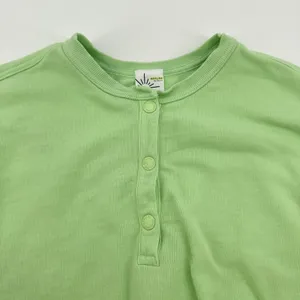 OFFLINE‎ by Aerie Cropped Sweatshirt Snap Pullover Top Thumb Hole Medium Lime thumbnail 2