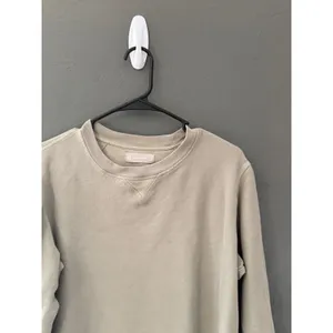 Everlane Women Sage Green‎ Ribbed Cotton Crewneck Sweatshirt Size M Casual thumbnail 2