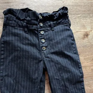 Free People black pinstripe skinny high waisted pants, button fly thumbnail 2