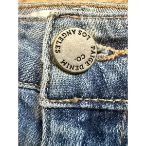 Mini‎ Denim Shorts Womens 27 Blue Floral Patch Pocket Low Rise Stretch Y2K Paige thumbnail 9