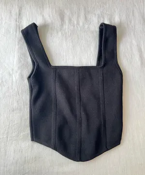 ZARA Fitted Top Black Tank thumbnail 1