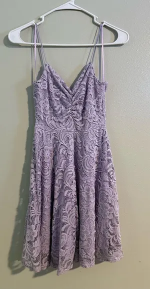 Streetwear Society Lavender Lace Spaghetti Strap Mini Dress thumbnail 1