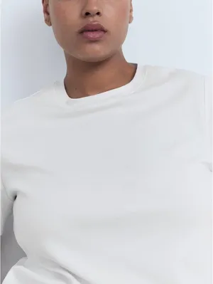 Mango Cotton Short-Sleeved T-Shirt NWT White Small thumbnail 7