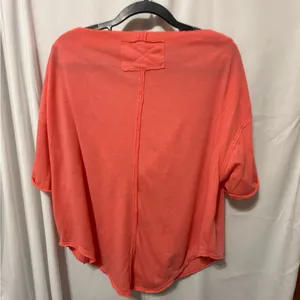 We The Free NWOT Free People Just Chill Slouchy Draping Top Size Large, Tangerine thumbnail 9