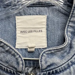 Avec Les Filles Anthro‎ Denim Multi Zipper Pocket Bomber Jacket thumbnail 5