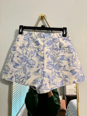 Blue floral SHEIN shorts thumbnail 2