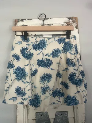 Abercrombie & Fitch Blue Floral Mini Skirt - White & Blue Print thumbnail 2