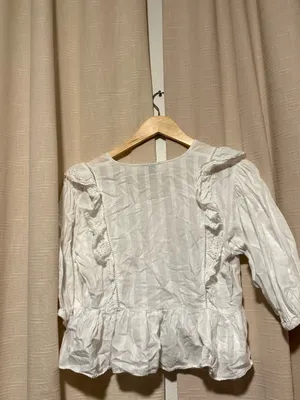 Scotch & Soda White Ruffle V-Neck Peplum Blouse thumbnail 3