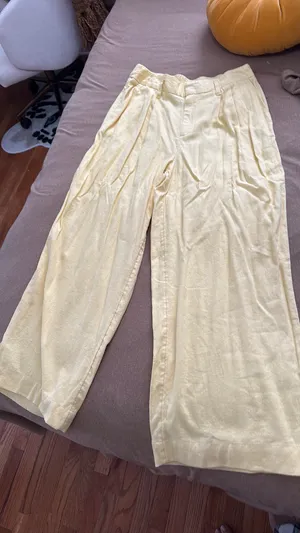 Target New Day belted zipper yellow pants thumbnail 2