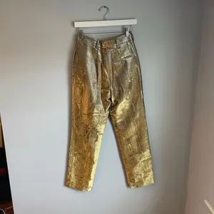 Racil Metallic Gold and Silver Straight Leg Trousers Festive Holiday Party‎ SZ 6 thumbnail 2