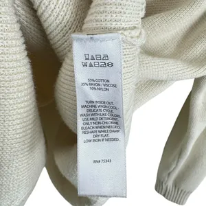 Cambridge Dry Goods Cream Half Zip Cotton Blend Mock Neck Cozy Preppy Sweater‎ S thumbnail 7