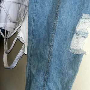 Rainbow Sandals - Love - Good Vibes Back Ripped Jean Arm Cropped Half Shirt - 1X thumbnail 5