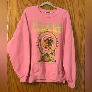 Daydreamer The Doors Crewneck Pink Cozy Sweatshirt - Size L thumbnail 2