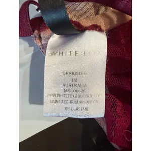 White Fox Boutique Burgundy Lace Underwire Bralette Zip Back‎ XXS thumbnail 5