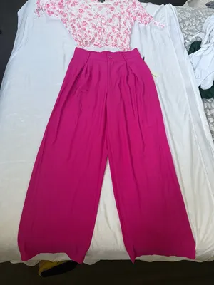 J for Justify High-Waist Wide-Leg Pants in Fuchsia thumbnail 2