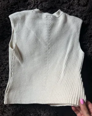 Joe's Jeans Cream Ribbed Knit shirt thumbnail 1
