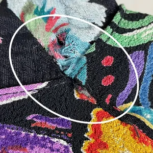 Vintage‎ Patchwork Top Nomads of the Desert Black Art-To-Wear FLAWS Size Large thumbnail 13