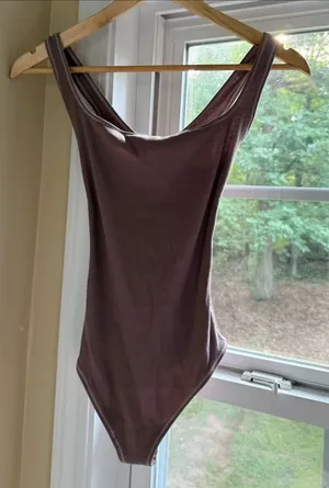 SKIMS RARE Umber Cotton Ribbed Bodysuit thumbnail 2