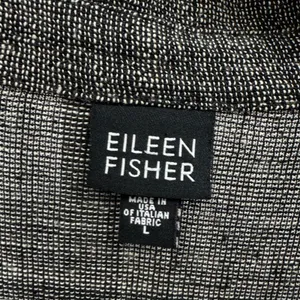 Eileen Fisher Italian Fabric Linen Blend Button Down Shirt Grey Lg Lagenlook thumbnail 8