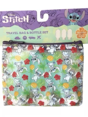 Disney Stitch Travel Bag & 3 Bottle Set, New In Package thumbnail 1