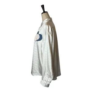 Boys Lie Shirt Women Medium White Satin Collared Button Down Bridezilla Top NWOT thumbnail 9